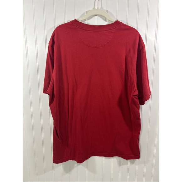 Chaps Men XL Red T Shirt 100% Cotton Short Sleeves - Picture 3 of 7